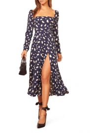 Reformation Sigmund Long Sleeve Midi Dress   Nordstrom at Nordstrom